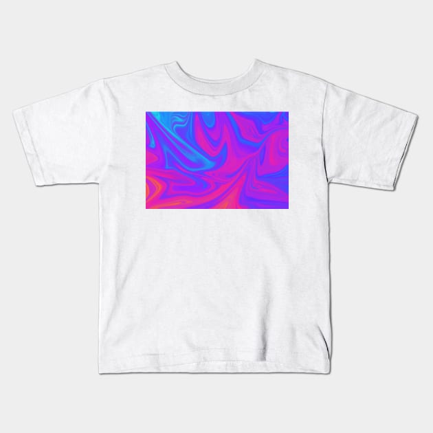 purple/blue liquid color wave Kids T-Shirt by ramith-concept